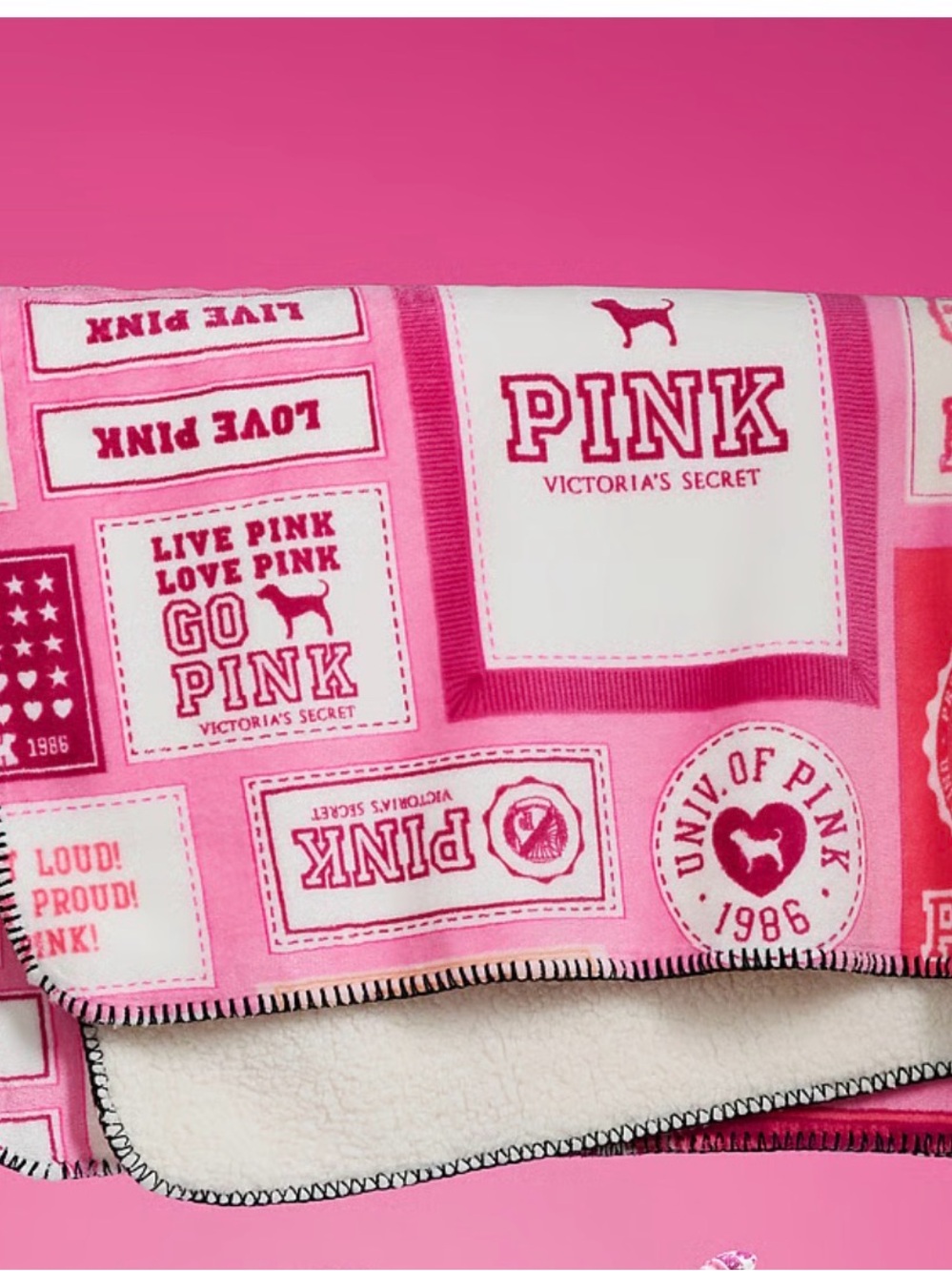 Victoria's Secret PINK Baby Bibs Pink & White Logo Patchwork